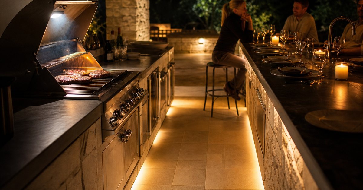 What Is The Best Way To Light An Outdoor Kitchen For Night Cooking?